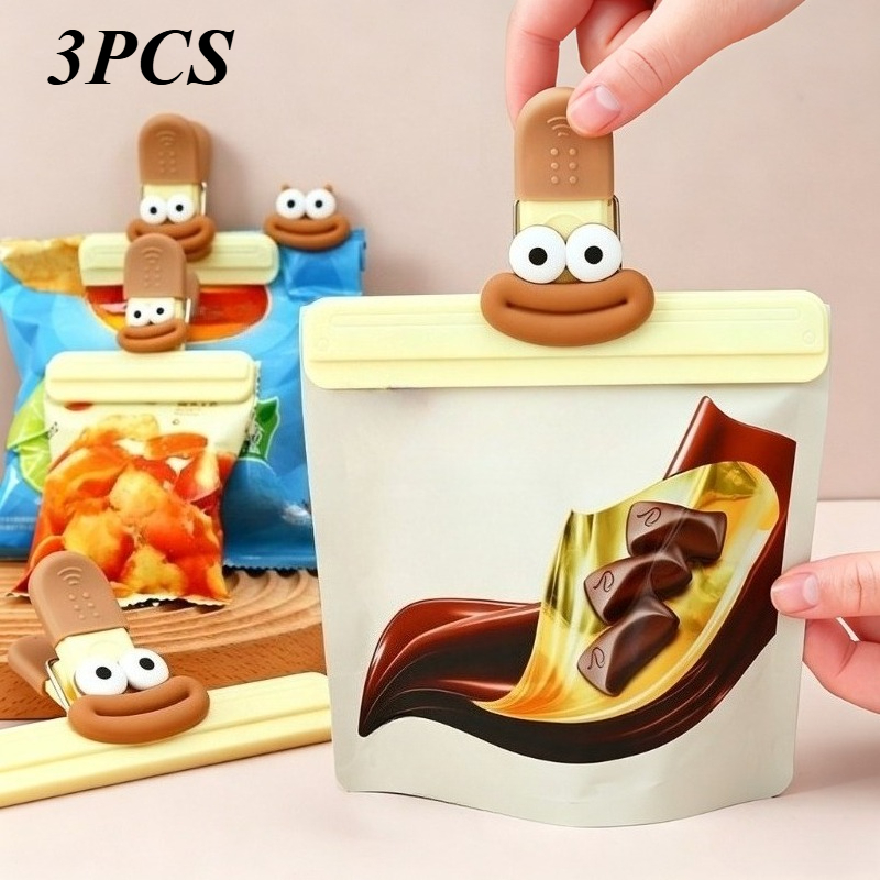 Food Storage Plastic Bag - 3 szt. Kreatywne klipsy do zamykania