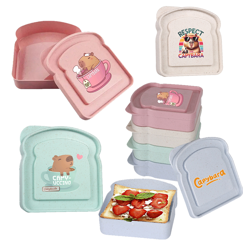 Food Storage Box Plastic - Pojemnik na kanapki z kapibarą, pojemnik