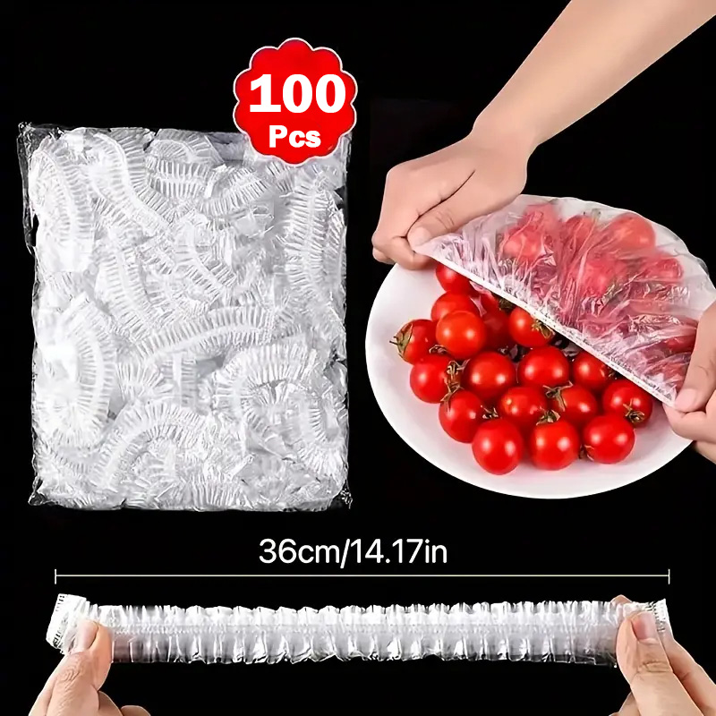 Food Storage And Safety - 100 szt. Jednorazowe, spożywcze pokrywki na