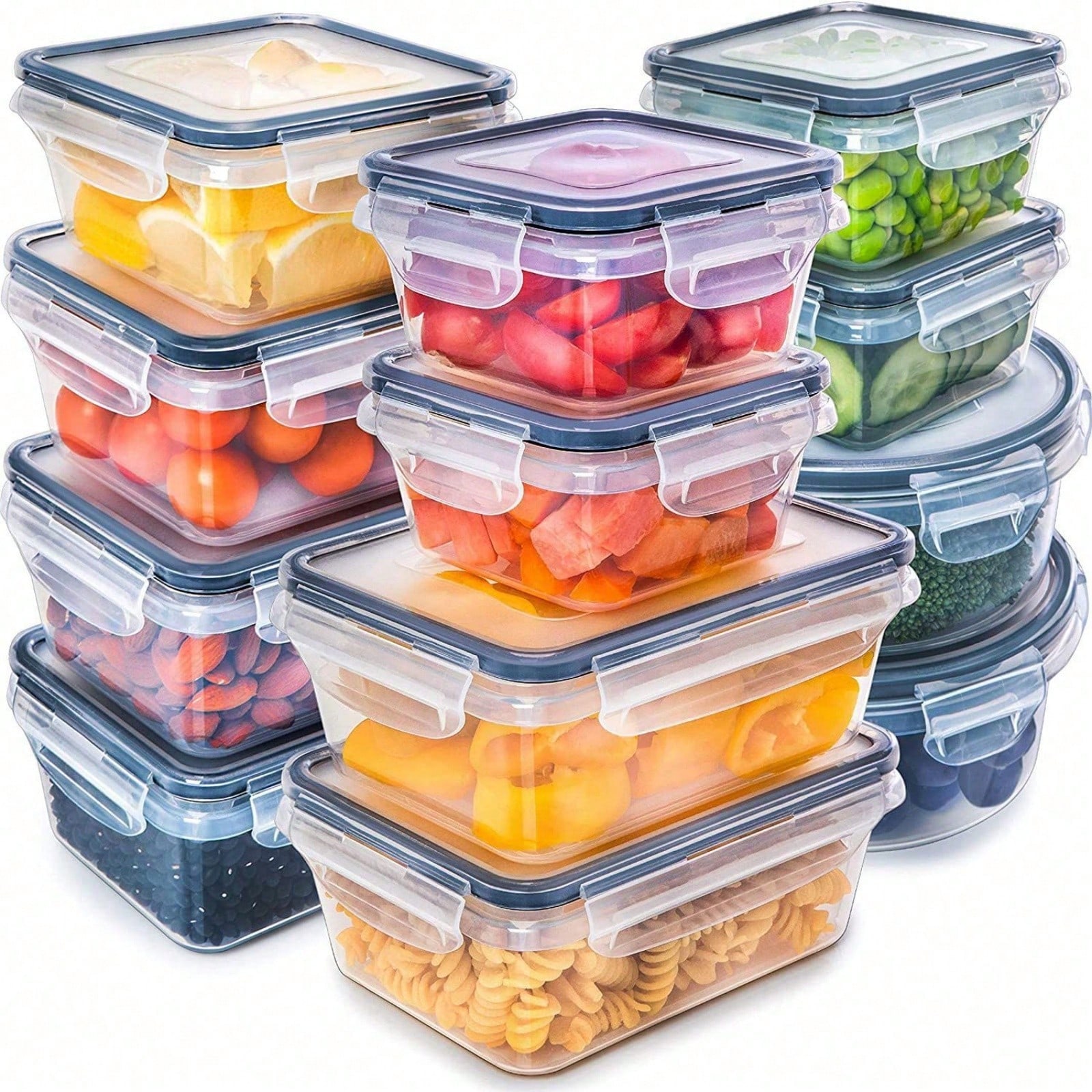 Food Storage Box Plastic - 12 plastikowych, szczelnych pojemników do przechowywania