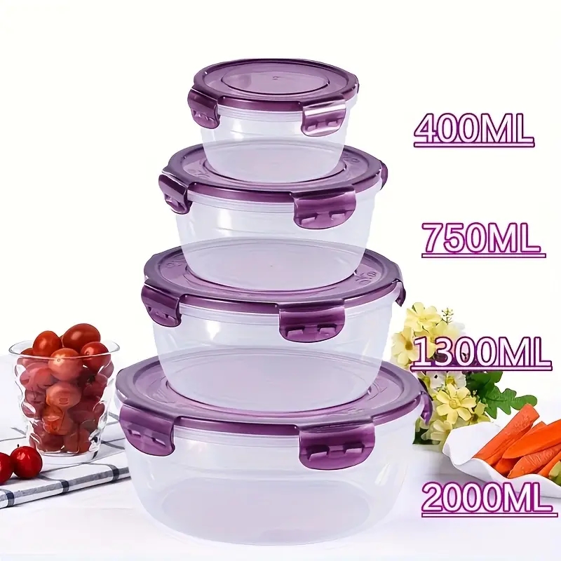 Food Storage Box Plastic - 4 Plastikowe pojemniki na żywność, pudełka