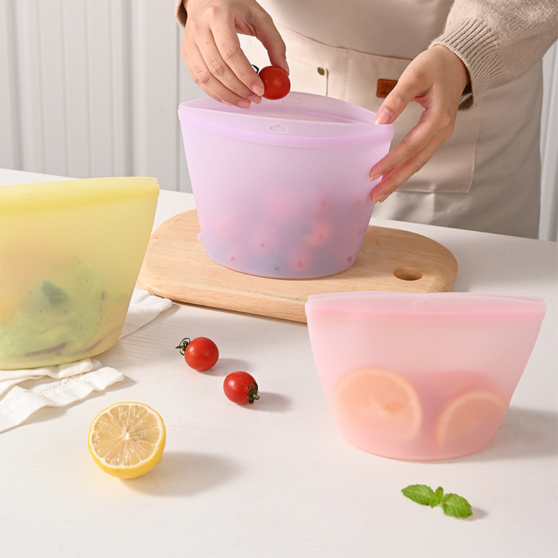 Food Storage Bags Reusable - Samozamykające się silikonowe woreczki do przechowywania