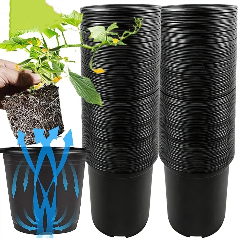 Food Storage Plants - Czarne, oddychające doniczki do sadzonek, plastikowe