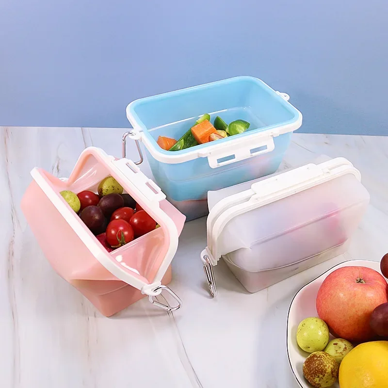 Food Storage Bags Reusable - Silikonowe Torby Podróżne Premium Wielokrotnego Użytku