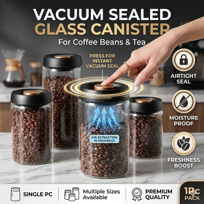 Food Storage Vacuum Containers - Szklany pojemnik na kawę w ziarnach,