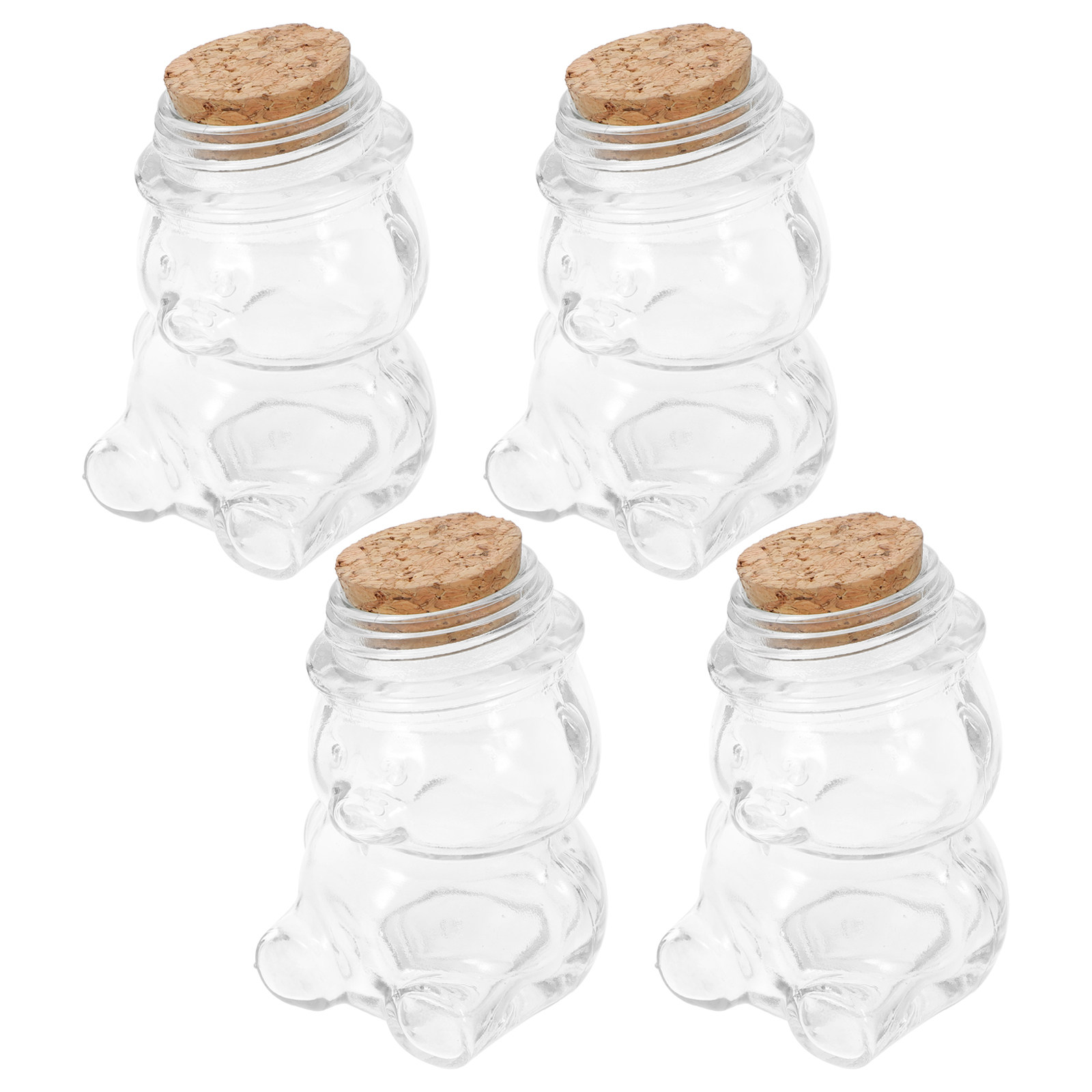 Food Storage Containers Set - Zestaw 4 szklanych słoików na słodycze,