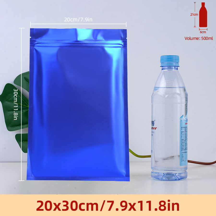 Food Storage Bags Reusable - 100 szt. Matowych niebieskich torebek z