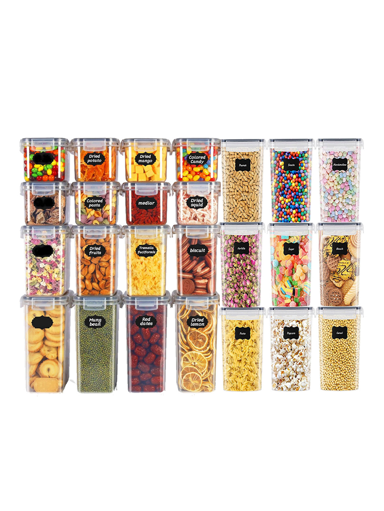 Food Storage Containers Set - 48 sztuk, szczelne pojemniki do przechowywania