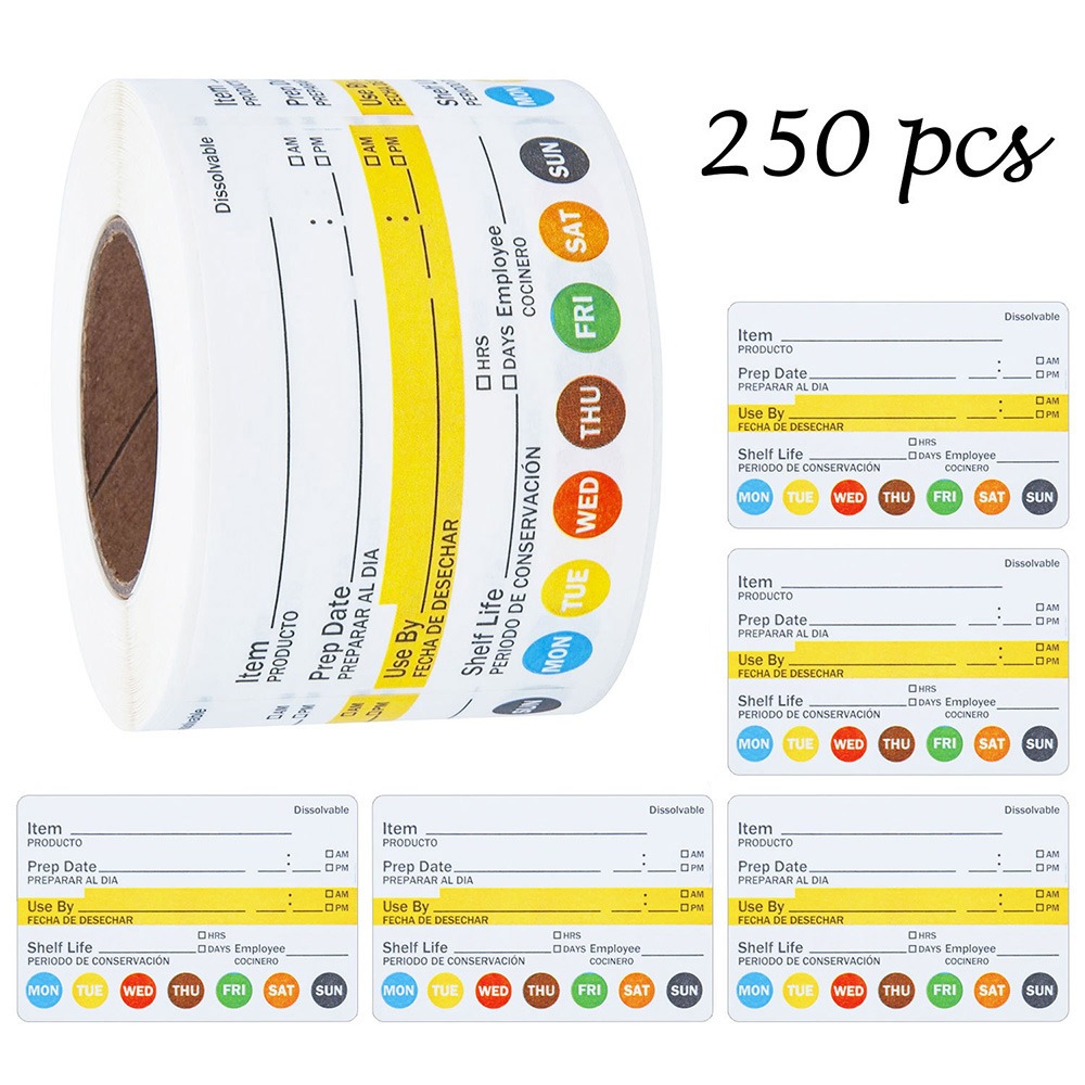 Food Storage And Safety - 250/300 szt. Etykiety na żywność z