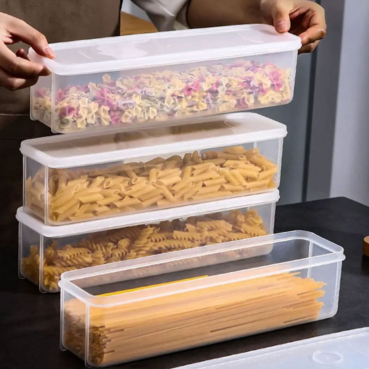 Food Storage Box Plastic - 1 Plastikowy Przezroczysty Pojemnik do Przechowywania,