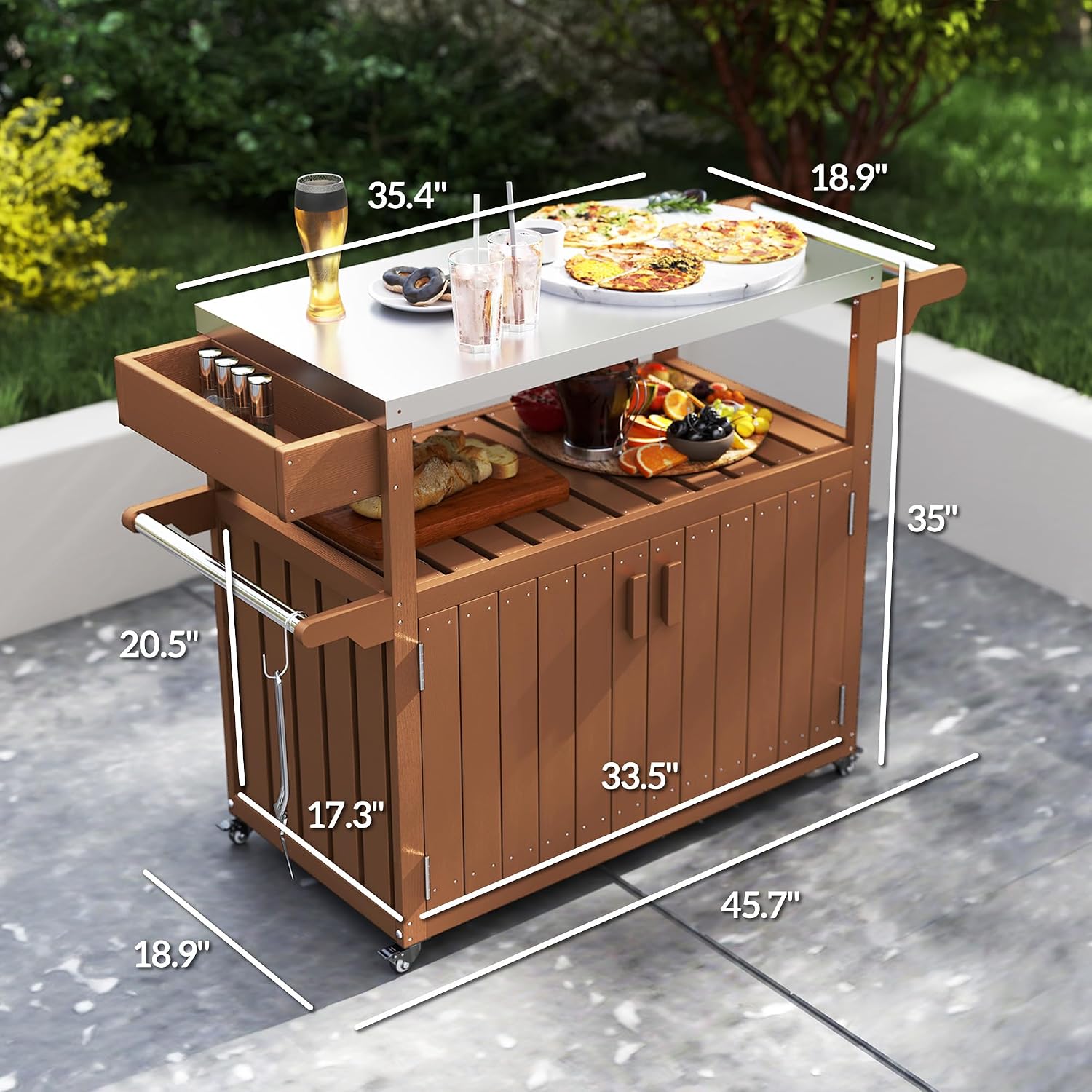 Wózek barowy na zewnątrz z sza – Food Storage On Wheels recenzja i cena