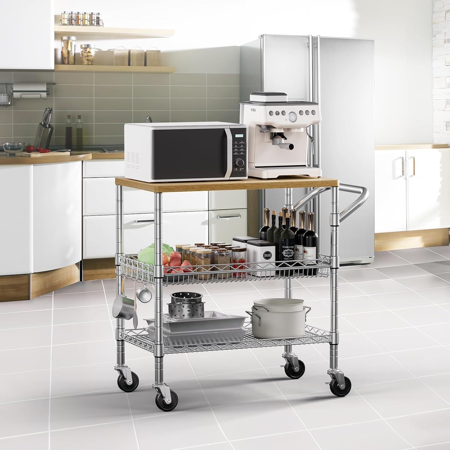 Trzypoziomowy wózek kuchenny n – Food Storage On Wheels recenzja i cena